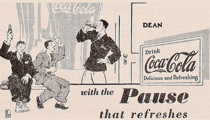 A picture of people drinking coke