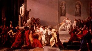 A picture of Caesar's assassination