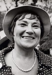 A picture of Bella Abzug-quotes by women's rights activists.