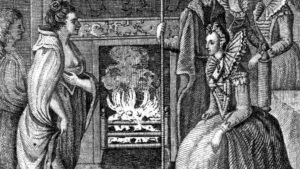 A picture of the  meeting of Grace Ní Mháille and Queen Elizabeth I-Famous women pirates