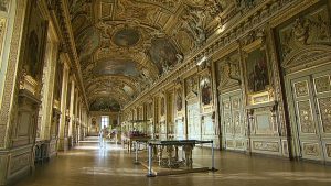 A picture of the interior of the Louvre