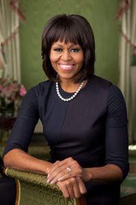 A portrait of Michelle Obama - A woman of power and grace.-quotes by women's rights activists.