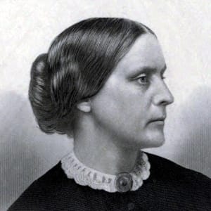 A picture of women's rights activist Susan B. Anthony-quotes by women's rights activists.