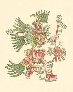 A picture of an important Aztec God Huitzilopochtli-The father of the Aztecs