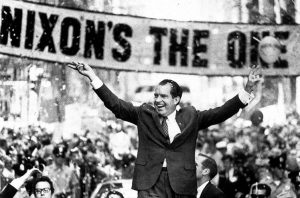 A picture of slogan Nixon's the one- Richard Nixon