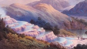 A picture of the Pink and White Terraces, New Zealand