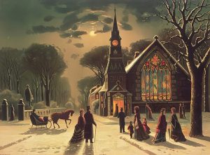 A picture of Christmas Eve painting by J. Hoover & Son, 1878