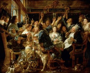 A picture of the painting "The Bean King” by Jacob Jordaens