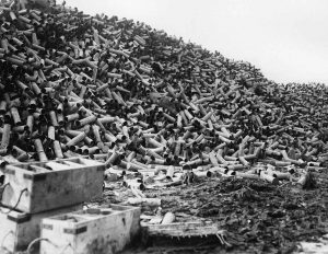 A picture depicting the shells fired during the Battle of Somme