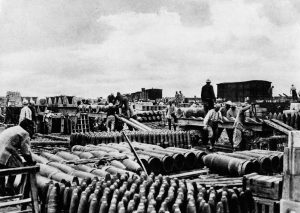A picture of an artillery depot