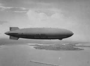 A picture depicting the dirigible USS Akron