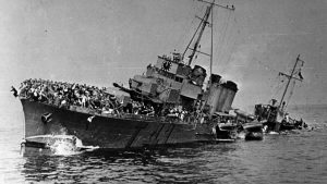 A ppicture of the sinking French Destroyer- Dunkirk Evacuation