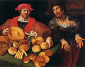 A picture of men with bread