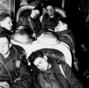 A picture of troops sleeping