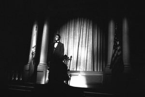 A picture of the audio-animatronic Abraham Lincoln