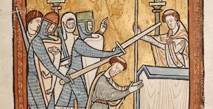 A picture of the famous assassination of Thomas Becket