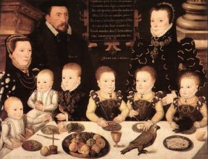 A picture of Tudors eating
