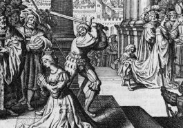 A painting of Anne Boleyn being beheaded