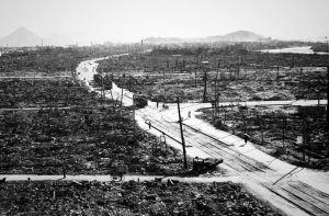 A picture of the Hiroshima bombing wreckage