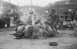 A picture of filipinos at a human zoo