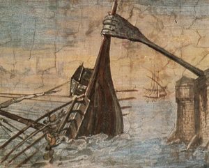 A picture of a The claw of Archimedes- weird weapons in history