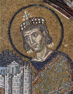 A picture of a mosaic of Constantine the Great