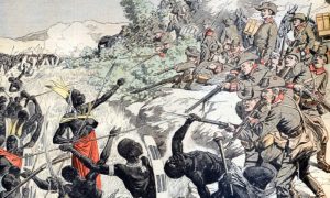 A picture of African tribes fighting with German colonisers-Epic Failures In History