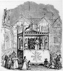 A picture of a religious play - Elizabethan theatre
