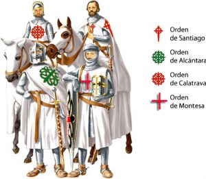 A picture depicting various famous military orders- Order of Santiago- Knights of Santiago
