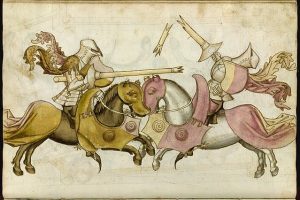 A picture depicting a medieval tournament