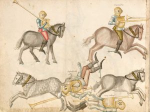 A picture of a peasant's medieval jousting tournament- history