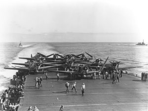 A picture of Devastators of VT-6 aboard USS Enterprise- Battle of Midway