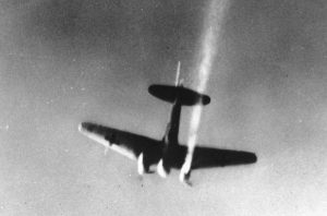 A picture of a German plane caught on fire- Operation Barbarossa