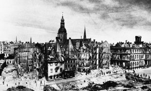 A picture of a destroyed Riga